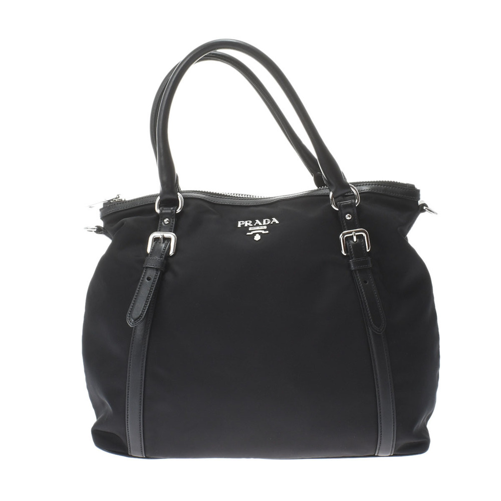 Prada Tote Bag Black Metal Fittings Nylon 2way Bag